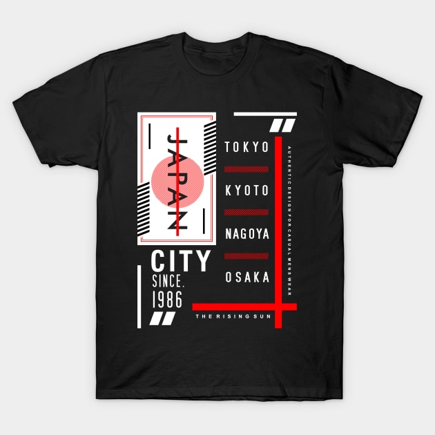 Urban City Design - Japan Tokyo Nagoya Kyoto Osaka T-Shirt by Celestial Crafts